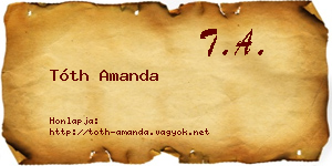 Tóth Amanda névjegykártya